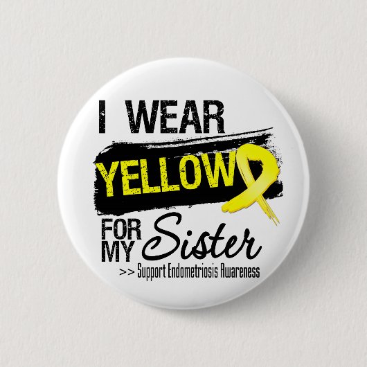 Zuster Yellow Ribbon Endometriosis Ronde Button 5,7 Cm (Voorkant)