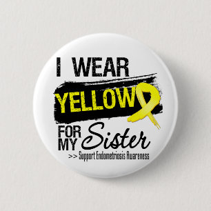Zuster Yellow Ribbon Endometriosis Ronde Button 5,7 Cm