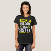 Zuster Yellow Ribbon Twin Bone Cancer Awareness T-shirt (Voorkant volledig)