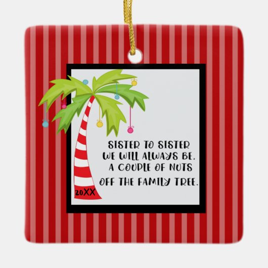Zuster zuster voor kerstversiering keramisch ornament (Voorkant)