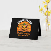 Zusterhaai Boo Boo Boo Grappige Halloween Cadeaus Kaart (Gele Bloem)