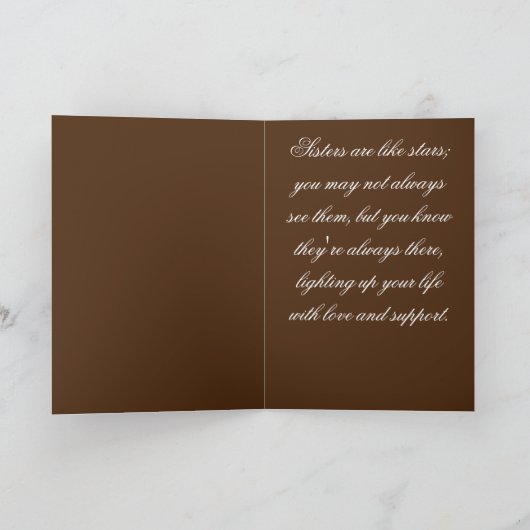 Zusterhood-gevouwen bedankkaart (Binnen)