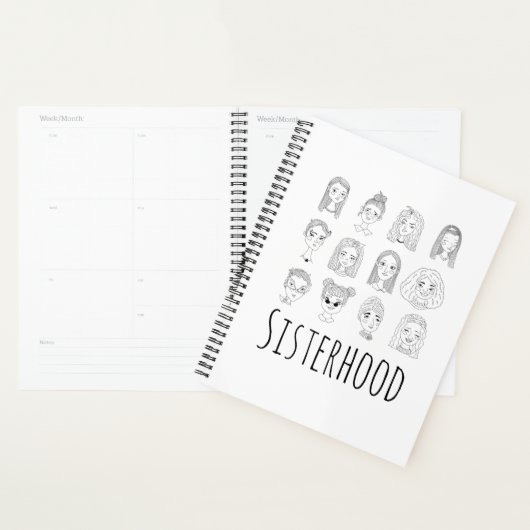 Zusterhood Ink Pen Doodle tekening Planner (Display)