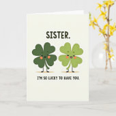 Zusterkaart met Lucky Clovers Kaart (Gele Bloem)