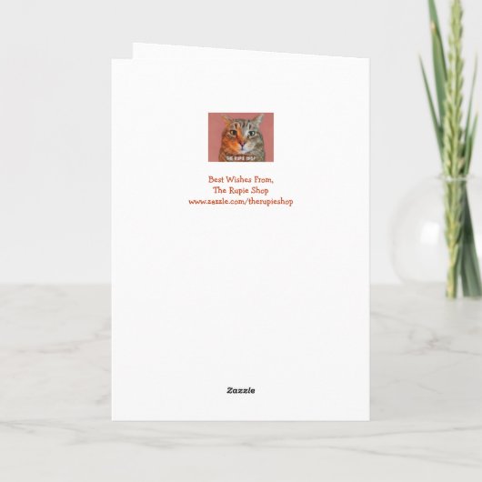 Zusterkanker ondersteuning Schattigee kat Kaart (Achterkant)