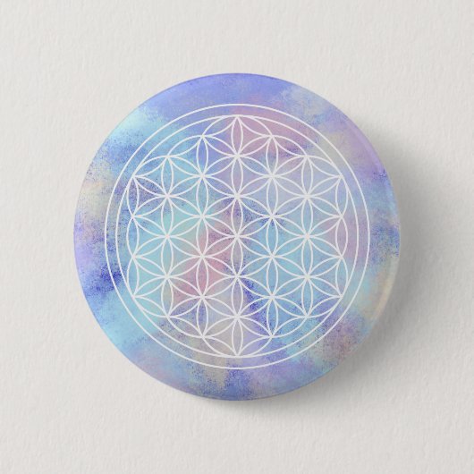 Zusterliefde – Heilige Geometrie Bloem des Levens Ronde Button 5,7 Cm (Voorkant)