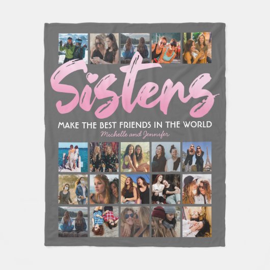 Zusters 20 Foto collage Fleece Deken (Voorkant)