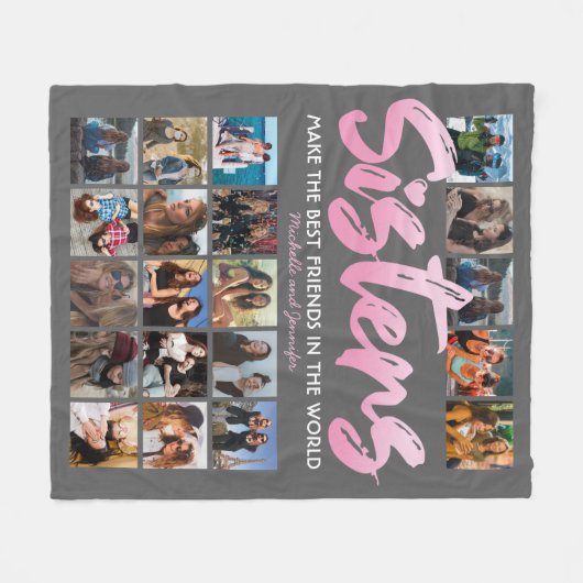 Zusters 20 Foto collage Fleece Deken (Voorkant (Horizontaal))