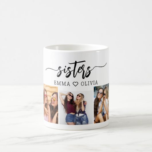 Zusters 3 Fotocollage Keepsake Gift Koffiemok (Center)