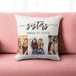 Zusters 3 Fotocollage Keepsake Gift Kussen<br><div class="desc">Vier zusterschap met de Zusters 3 Fotocollage Keepsake Gift Sierkussen. Dit gepersonaliseerde kussen beschikt over een prachtig gerangschikte collage van drie gekoesterde foto's, het vastleggen van speciale momenten gedeeld tussen zussen. Gemaakt van hoogwaardige materialen, voegt het een stijlvolle en sentimentele touch toe aan elke ruimte, perfect om op een bed...</div>