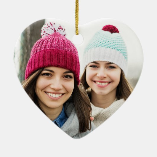 Zusters aangesloten op Hart Photo Keepomwille Red Keramisch Ornament (Achterkant)