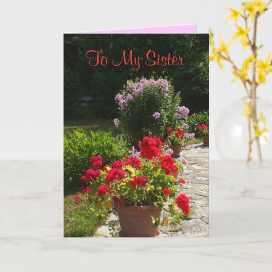 Zuster's alledaagse groetbloemen kaart (Gele Bloem)