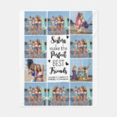 Zusters Beste Vrienden Custom Chic 10 Fotocollage Fleece Deken (Voorkant)