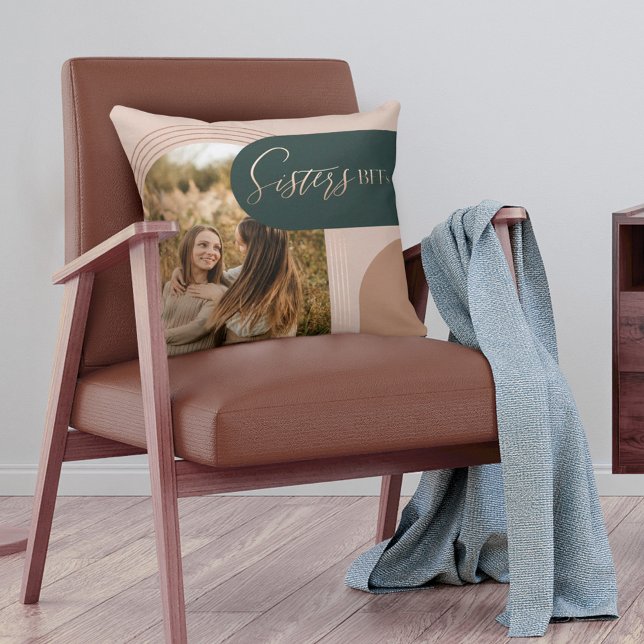 Zusters BFFS Geometrische Concentrische Arch Foto Kussen (Creator heeft geüpload)