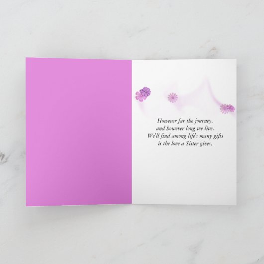 Zuster's Birthday Teddy Bear Kaart (Binnen)