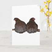 Zusters - Blauwe Geregen Wyandotte Kippen Roosting Kaart (Gele Bloem)