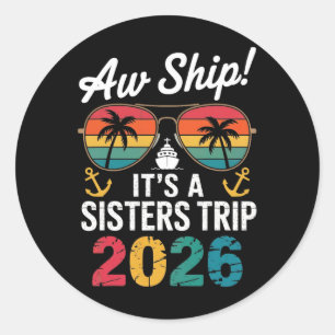 Zusters Cruise Reis 2026 Vakantie Reis Matching Wo Ronde Sticker