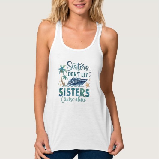 Zusters Cruise Tank Top, Cruise Squad Cadeau (Voorkant)
