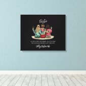 Zusters Dag Aangepaste Namen Plaquette – Gepersona Canvas Afdruk (Insitu (Houten vloer))