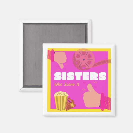 Zusters die het Fridge Magnet scenen (Voorkant / Achterkant)