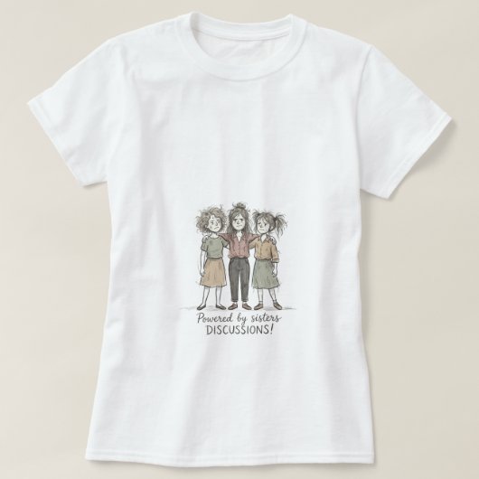 Zusters DISCUSSIES T-shirt (Design voorkant)