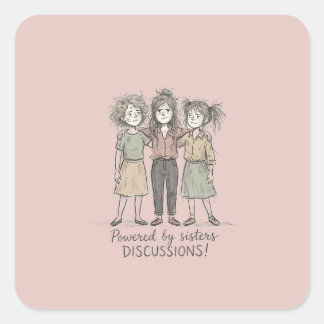 Zusters DISCUSSIES Vierkante Sticker