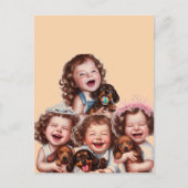 Zusters en teckel puppies briefkaart (Voorkant)