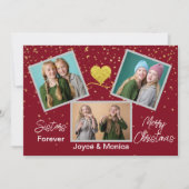 Zusters Forever Christmas Red fotocollage Feestdagenkaart (Voorkant)