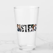 Zusters Foto Collage Glas Beker Cadeau (Voorkant)