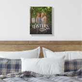 Zusters Foto Persoonlijk Monogram Canvas Afdruk (Insitu (Slaapkamer))