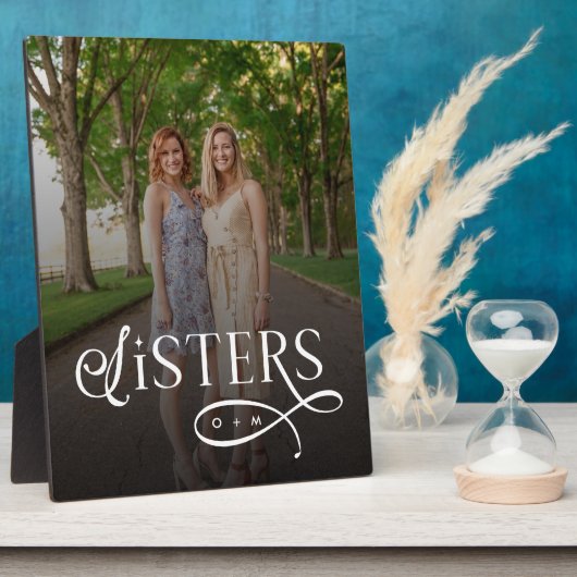 Zusters Foto Persoonlijk Monogram Fotoplaat (Zijkant)