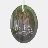 Zusters Foto Persoonlijk Monogram Glas Ornament (Voorkant links)