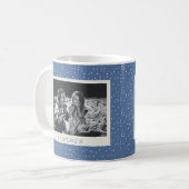 Zusters Foto Simple Moderne Blue Stippen Gepersona Koffiemok (Voorkant links)