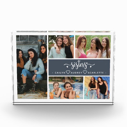 Zusters Fotocollage Beste Familie Fotoblokken (Voorkant)