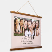 Zusters Fotocollage Hout Topped Wandtapijt Hangend Wandkleed (Gebogen)