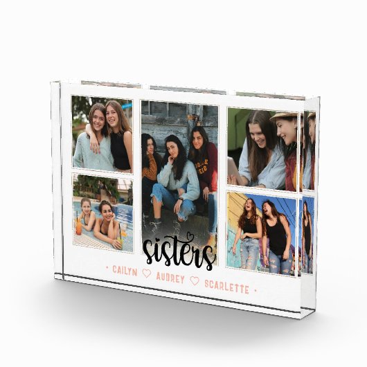 Zusters Fotocollage met 5 foto's & aangepaste teks (Rechts)