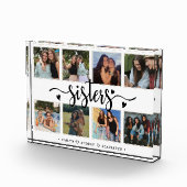 Zusters Fotocollage met 8 foto's & aangepaste teks (Rechts)