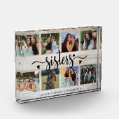 Zusters Fotocollage met 8 foto's & aangepaste teks (Links)