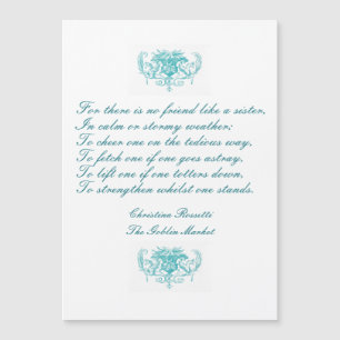 Zusters  gedicht door Rosetti in Blue Ink