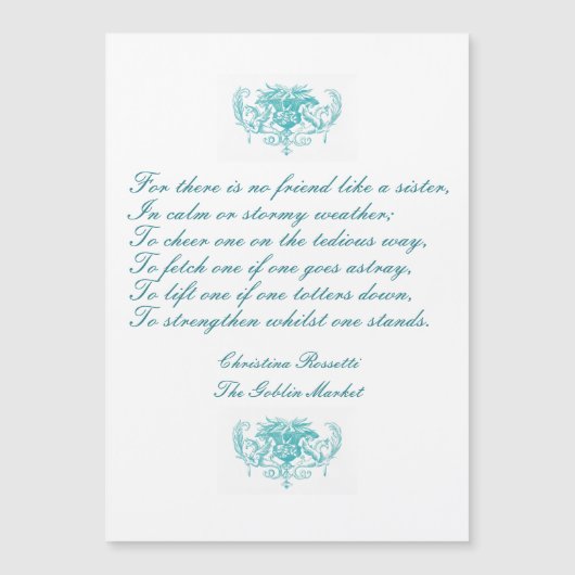 Zusters  gedicht door Rosetti in Blue Ink (Voorkant)