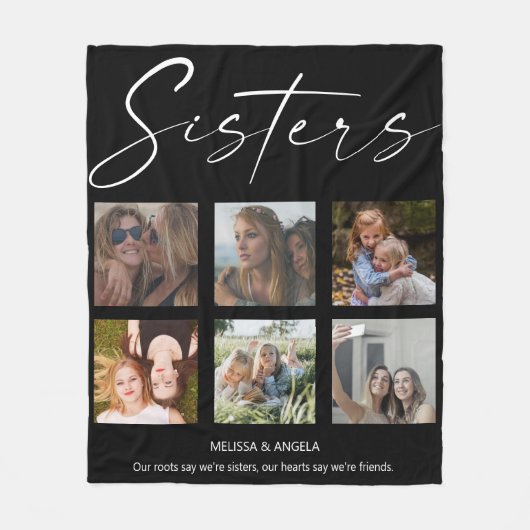 Zusters Gepersonaliseerd foto-inklage ventilatorba Fleece Deken (Voorkant)