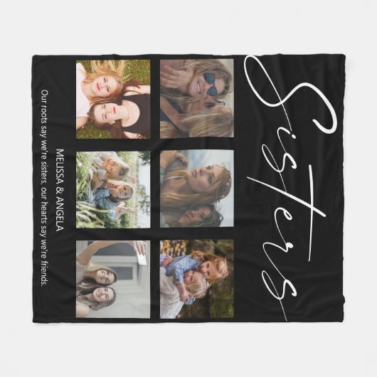 Zusters Gepersonaliseerd foto-inklage ventilatorba Fleece Deken (Voorkant (Horizontaal))