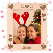 Zusters Gift Custom Tekst Laser geëtst Afbeelding Gegraveerde Lijstjes