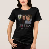 Zusters Hart Typografie Zwart Foto Tri-Blend Shirt (Voorkant)