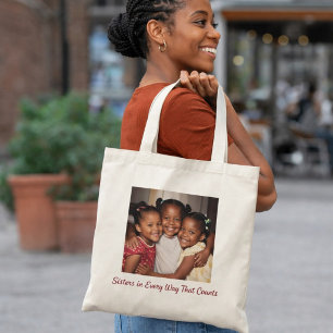 Zusters in alle opzichten Foto-aandenken Tote Bag