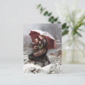 zuster's in de winter briefkaart (Staand voorkant)