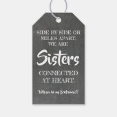 Zusters in hart en nieren - Lief bruidsmeisje voor Cadeaulabel (Voorkant)