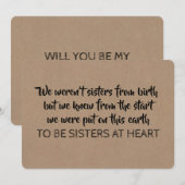 Zusters in hart en nieren - Wil jij mijn bruidsmei Kaart (Voorkant / Achterkant)
