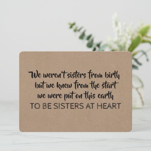 Zusters in hart en nieren - Wil jij mijn bruidsmei Kaart (Staand voorkant)