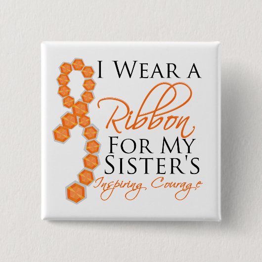 Zuster's inspirerende moed - Leukemie Vierkante Button 5,1 Cm (Voorkant)